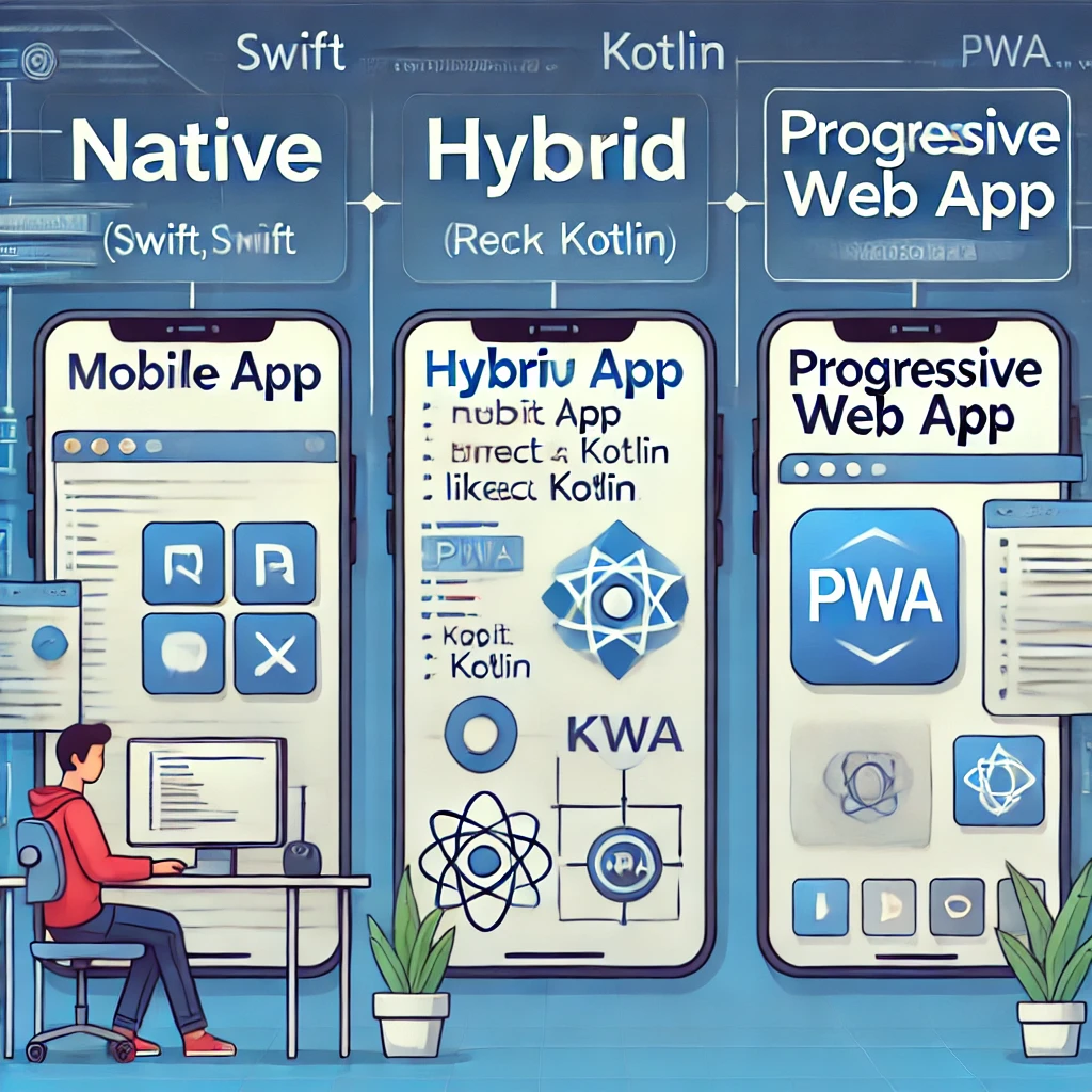 Développement d’applications mobiles, natif vs hybride vs PWA, quelle solution choisir ?